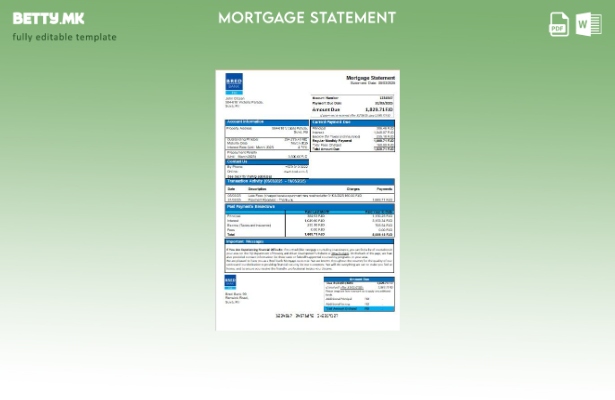 Модерен стил Шаблон за извод за хипотека од банка на Фиџи Бред